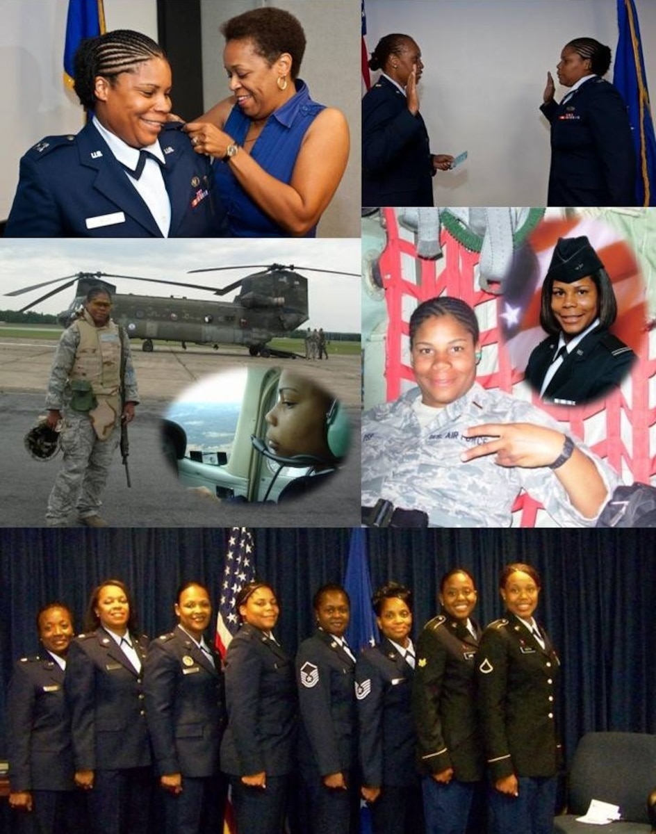 Collage of photos Maj. Roashelle “Thorn” Rose