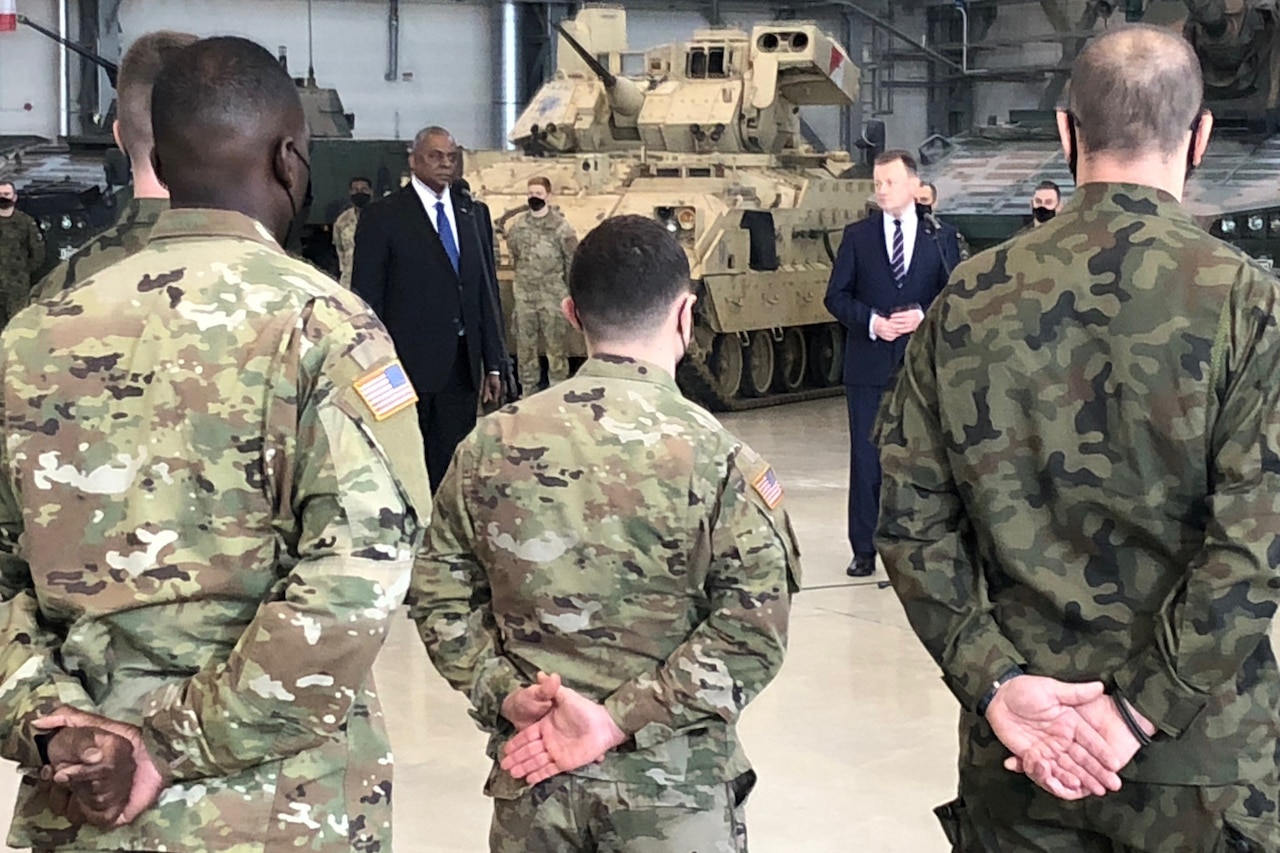 Secretary of Defense Lloyd J. Austin III and Polish Minister of Defense Mariusz Blaszczak