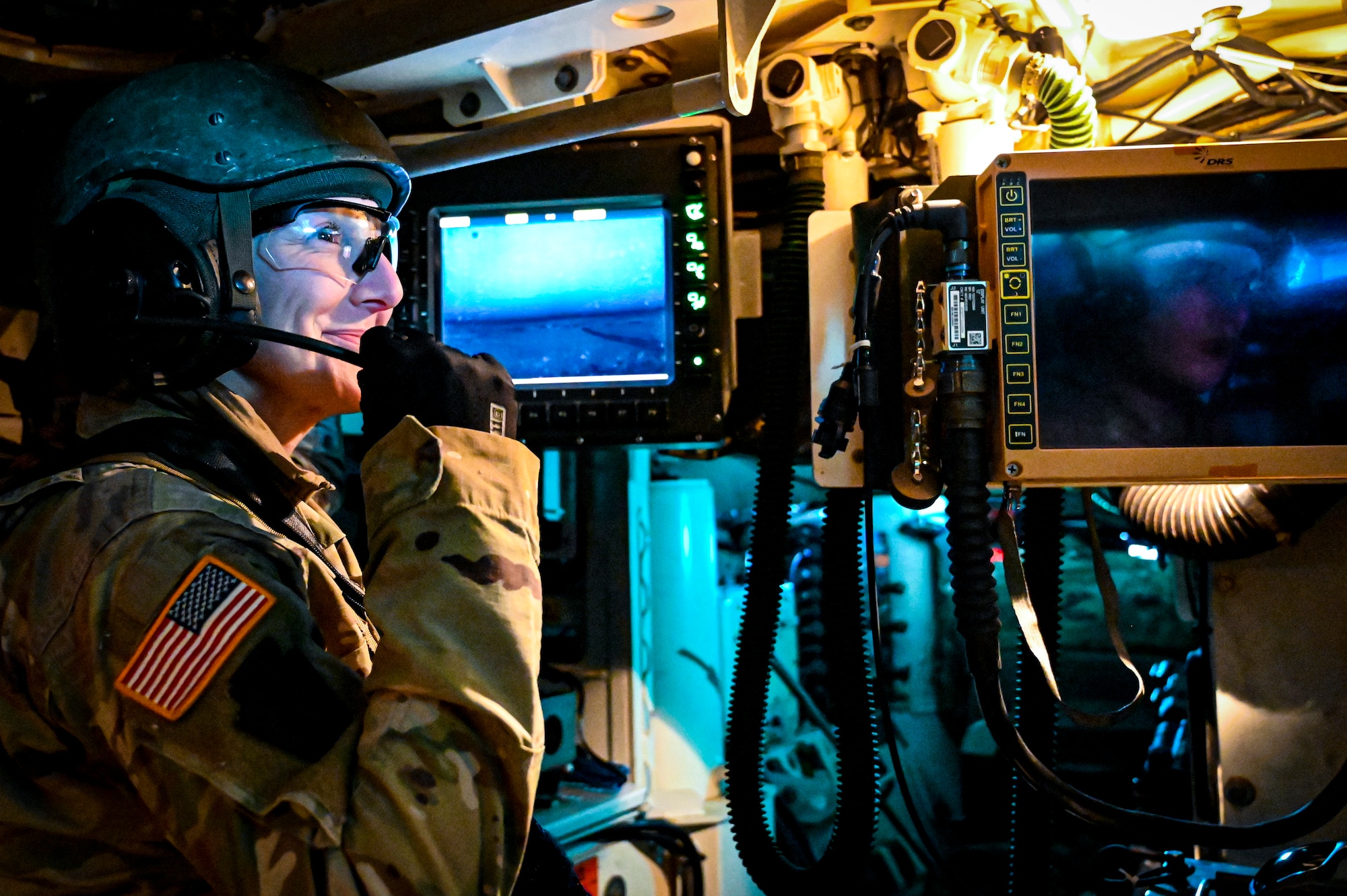 U.S. Army Sgt. Miranda Kurjack, 1st Battalion, 111th Infantry Regiment, Infantryman, poses for a 
photo with an M1126 STRYKER armored personnel carrier on Feb. 11, 2022, at Joint Base 
McGuire-Dix-Lakehurst, N.J. Using a training range on ASA Dix, Soldiers conducted table IV STRYKER 
gunnery exercises to enhance combat readiness. During a table IV exercise, STRYKER teams conduct 
target detection, identification, and engagement both stationary and moving. The 111th Infantry 
Regiment has Colonial roots in the American Revolution and was founded by Benjamin Franklin on Nov. 
21, 1747. It is Pennsylvania’s oldest regiment and often
assisted George Washington and the Continental Army alongside the Delaware River.
