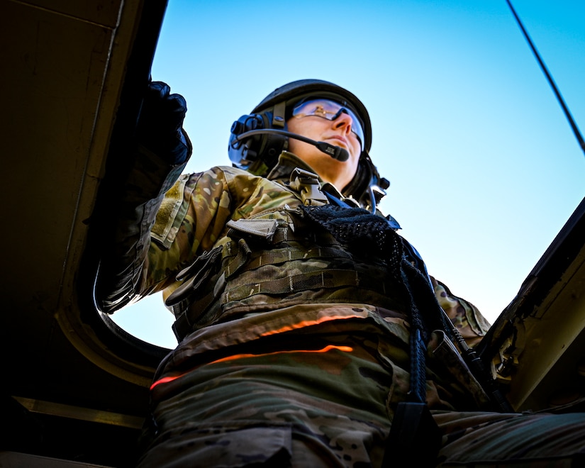 U.S. Army Sgt. Miranda Kurjack, 1st Battalion, 111th Infantry Regiment, Infantryman, poses for
a photo with an M1126 STRYKER armored personnel carrier on Feb. 11, 2022, at Joint Base
McGuire-Dix-Lakehurst, N.J. Using a training range on ASA Dix, Soldiers conducted table IV
STRYKER gunnery training exercises to enhance combat readiness. During a table IV exercise,
STRYKER teams conduct target detection, identification, and engagement both stationary and
moving. The 111th Infantry Regiment has Colonial roots in the American Revolution and was
founded by Benjamin Franklin on Nov. 21, 1747. It is Pennsylvania’s oldest regiment and often
assisted George Washington and the Continental Army alongside the Delaware River.
