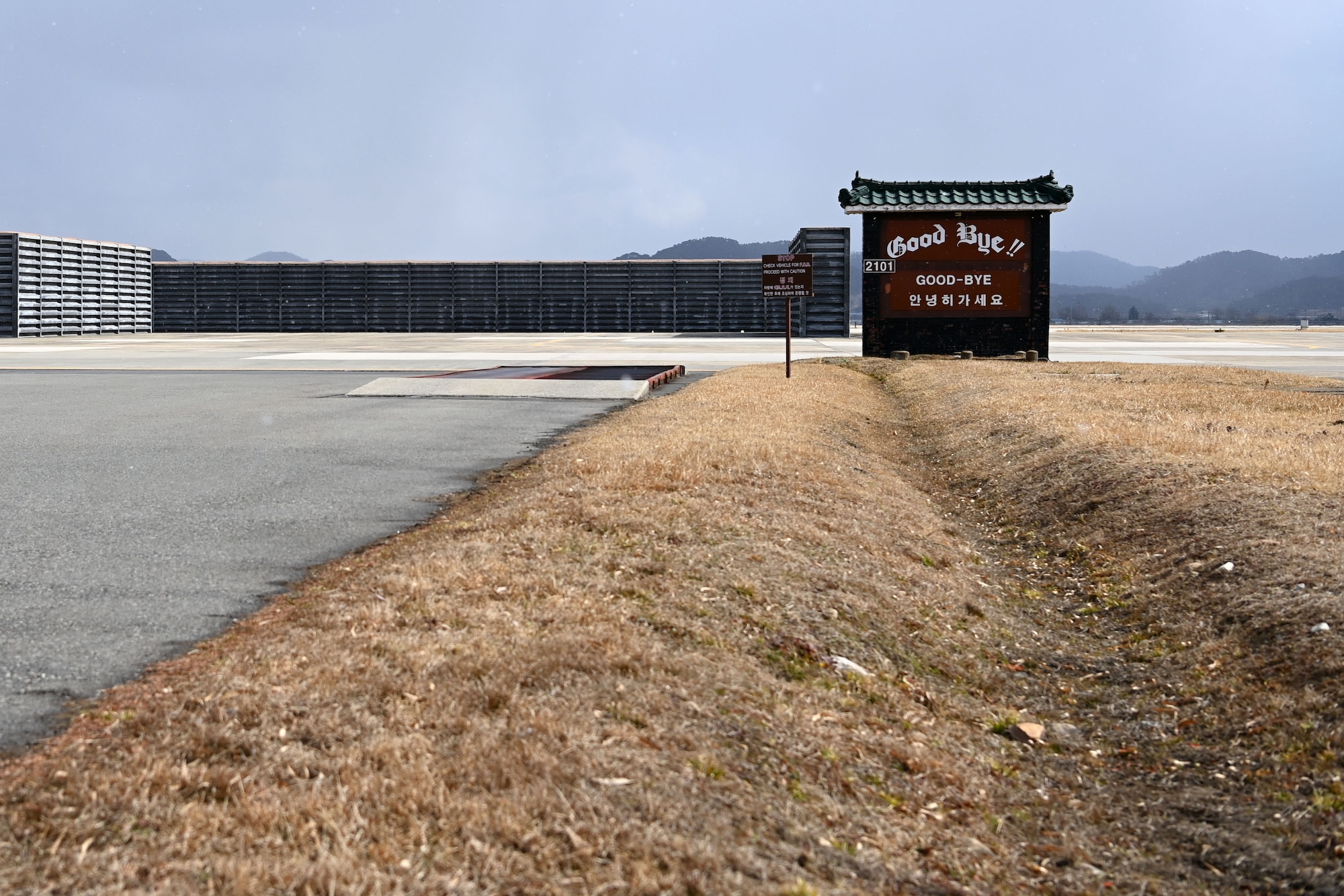 The flightline stands ready to be used on Gwangju Air Base, Republic of Korea, February 15, 2022. The 26 U.S. Airmen assigned to the contingency operating base ensure it is ready to be used if the need should arise. (U.S. Air Force photo by Master Sgt. Rachelle Morris)