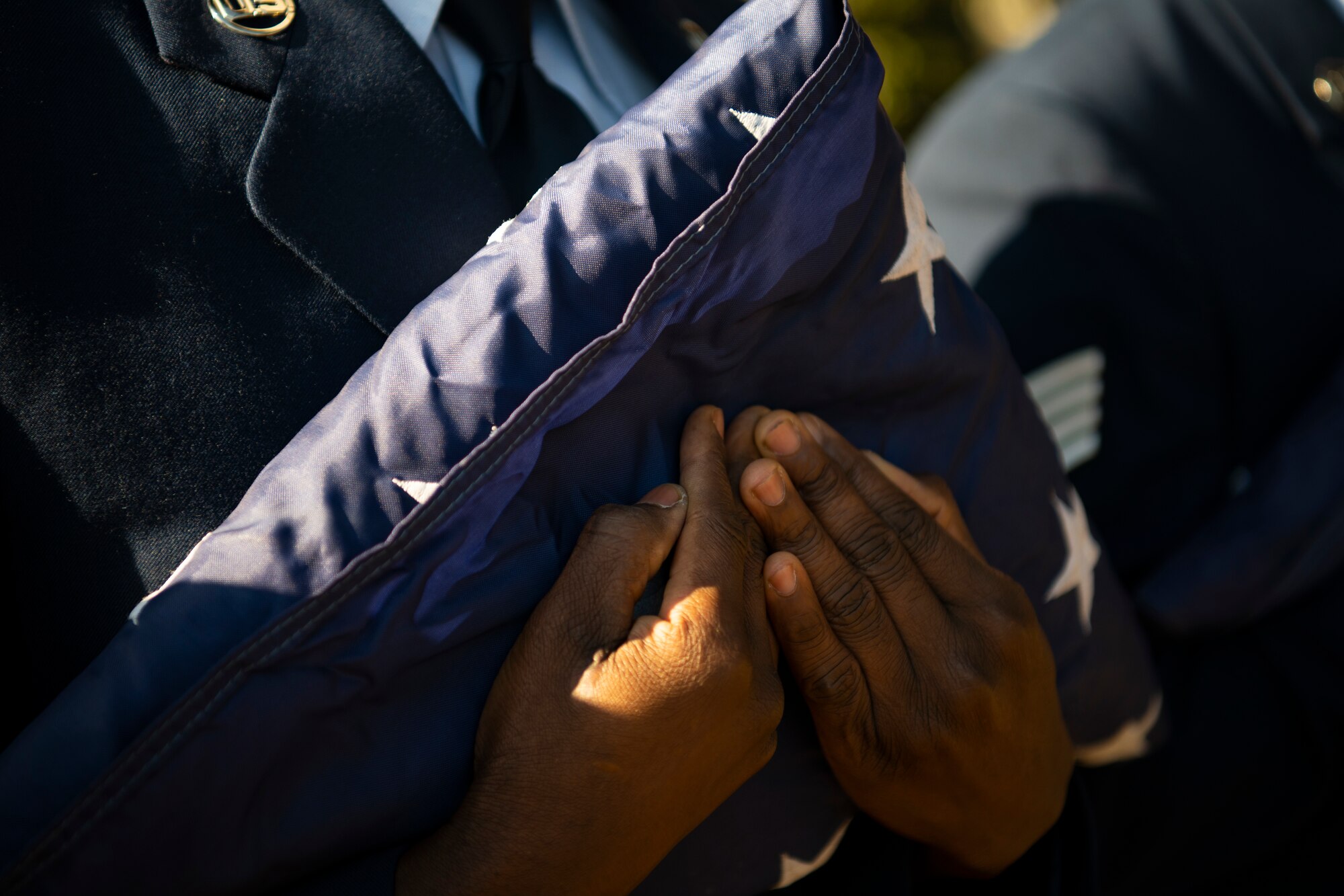 American flags are retired and burned during ceremony.