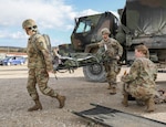 Soldiers of the 547th Medical Company (Area Support), 62nd Medical Brigade, react to a mock accident during a mass casualty training event at the Joint Multinational Readiness Center in Hohenfels, Germany, Feb. 17, 2022. The medical company is in Europe supporting the 116th Infantry Brigade Combat Team, Virginia Army National Guard, as they prepare to deploy to the Balkans in support of the NATO mission in the region.