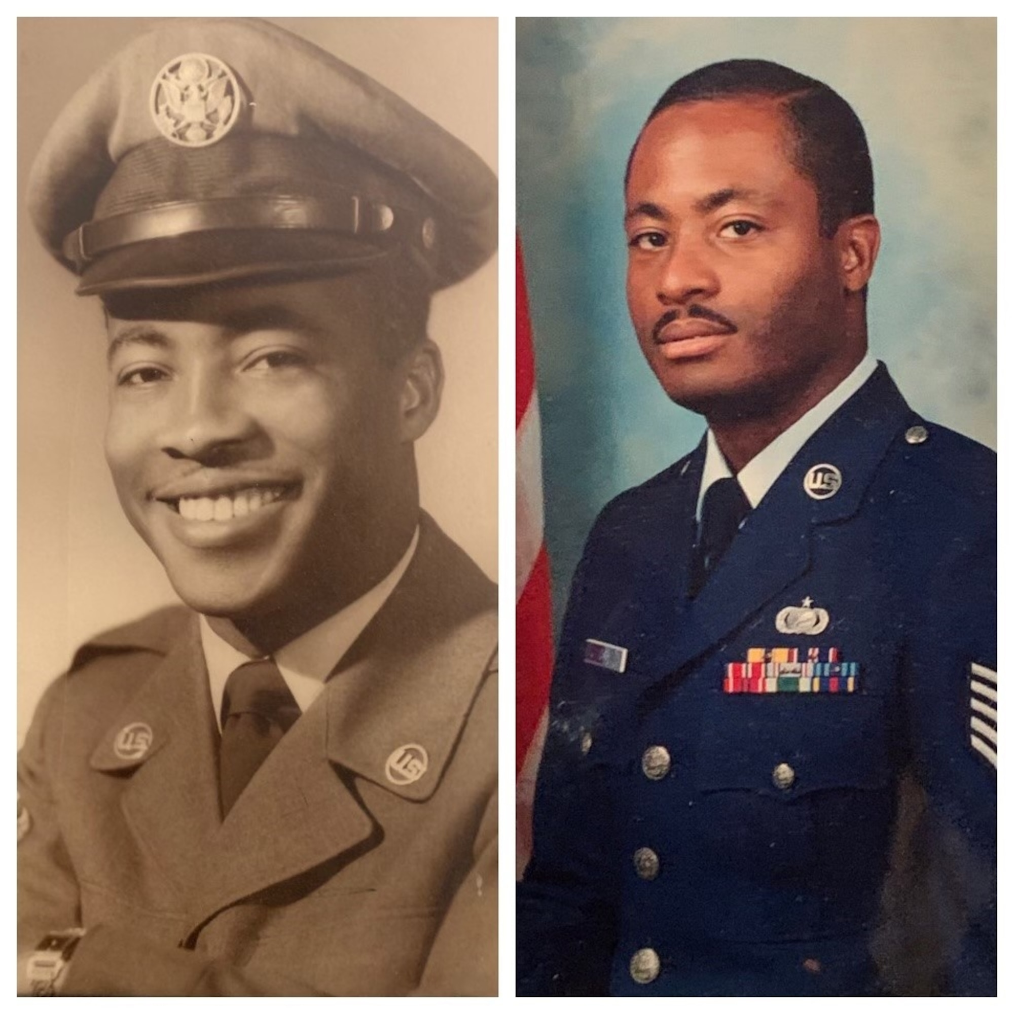 The name Howard Cary has been synonymous with selfless Air Force service for two generations, spanning more than 60 years. Howard Cary Sr., left,
and his son Howard Cary Jr., an Office of Special Investigations administrator, right, have made the Air Force a true family affair. (Courtesy photo)