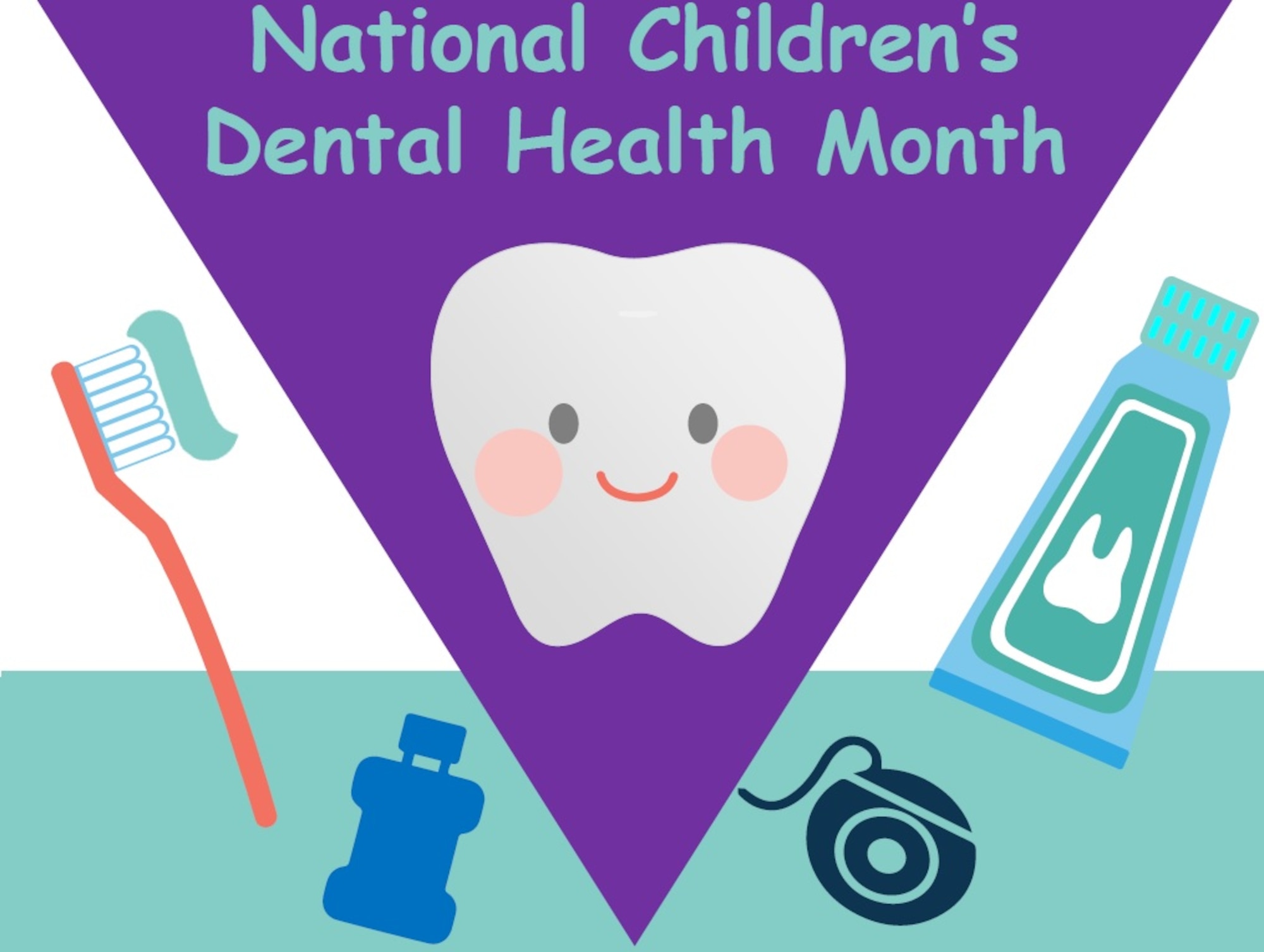 A graphic depicting National Children's Dental Health Month