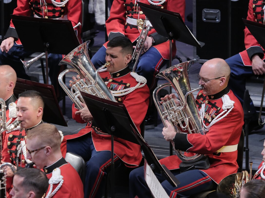 On Feb. 20, 2022, the Marine Band performed the concert "Songs from Around the World," conducted by 1st Lt. Darren Y. Lin. (U.S. Marine Corps Photos by Gunnery Sgt. Rachel Ghadiali/Released)