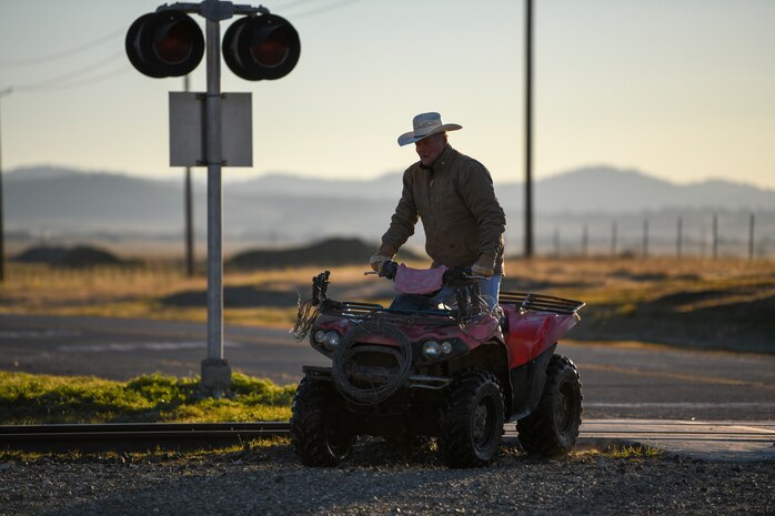Ed Broskey, 9th Civil Engineering Squadron (CES) biological science technician, rides an all-terrain vehicle, Jan. 27, 2022, at Beale Air Force Base, California.