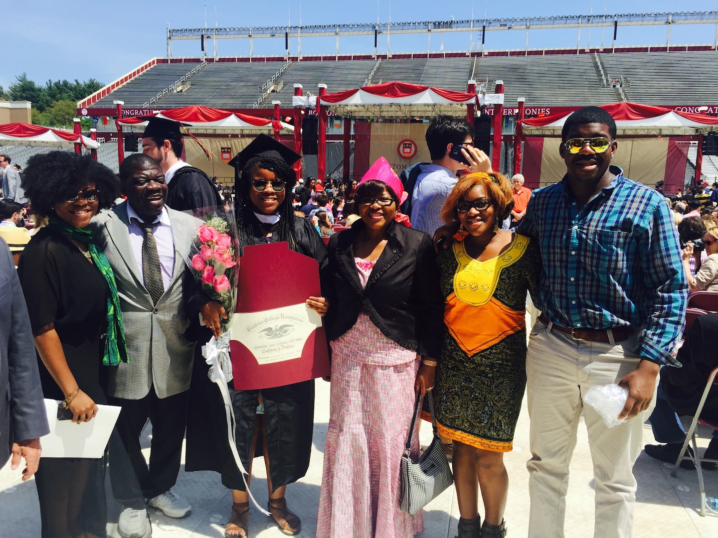 Family of five at graduation