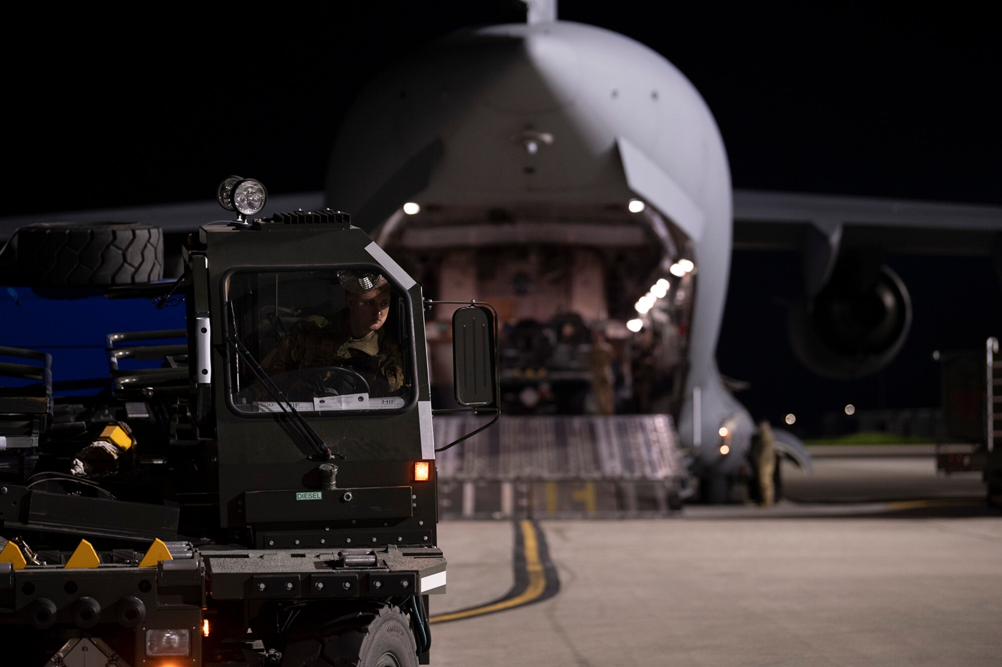 Airmen drives a vehicle