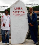 Famed director Spike Lee and best-selling author James McBride stand on the Gothic Line in Italy. James wrote the book "Miracle at St. Anna" about the 92nd Inf. Div., "Buffalo Soldiers," who fought on the Gothic Line during World War II. Spike later went on to make a movie based on the book. Little did Spike know at the time, but his cousin, Pfc. Maceo A. Walker, served with the 92nd on the Gothic Line and is still missing from the Battle of Cinquale Canal.