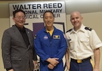 Lt. Cmdr. Jonny Kim, center, a Naval astronaut, hosted a lecture at WRNMMC and discussed his diverse career and offered professional development advice to military and medical professionals