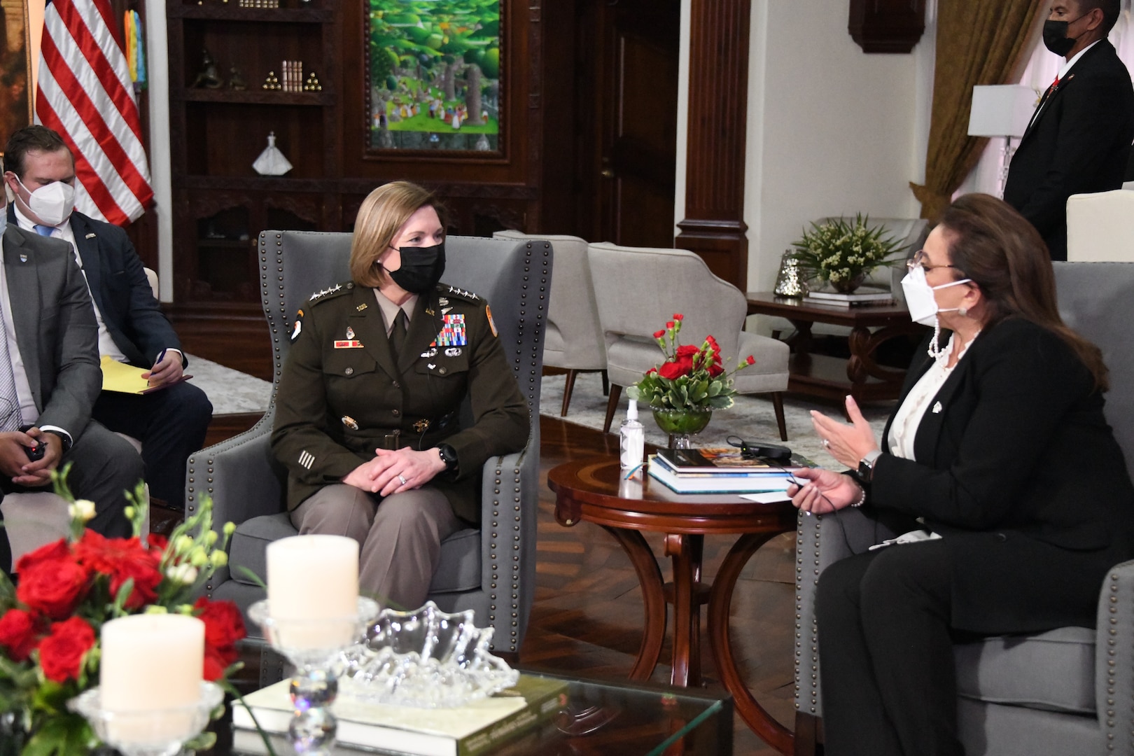 U.S. Army Gen. Laura Richardson, commander of U.S. Southern Command, meets with Honduran President Xiomara Castro.