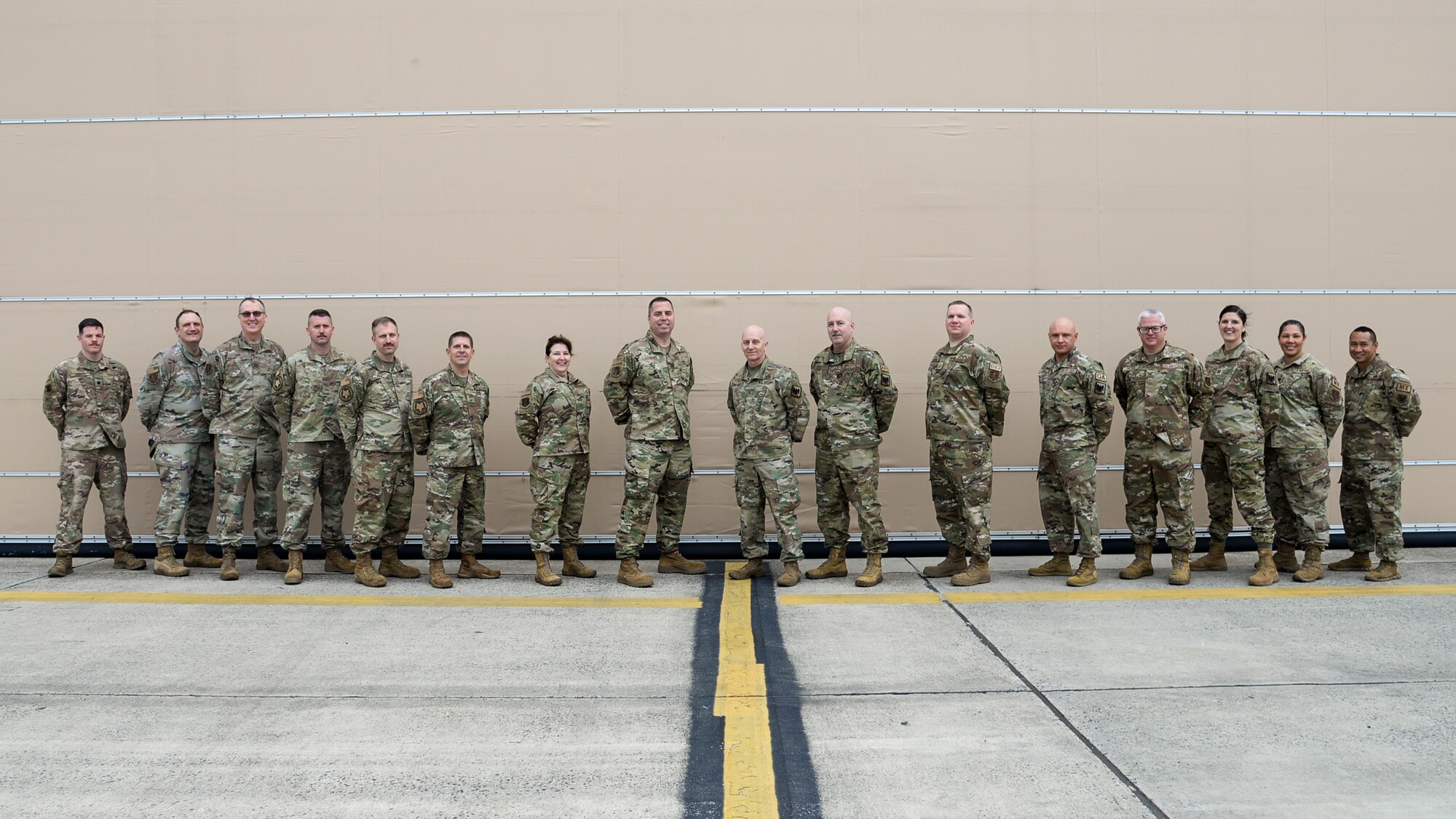 An image of a group photo of Leadership from the 177th Maintenance Group and the Air National Guard's first Production Assessment Team.