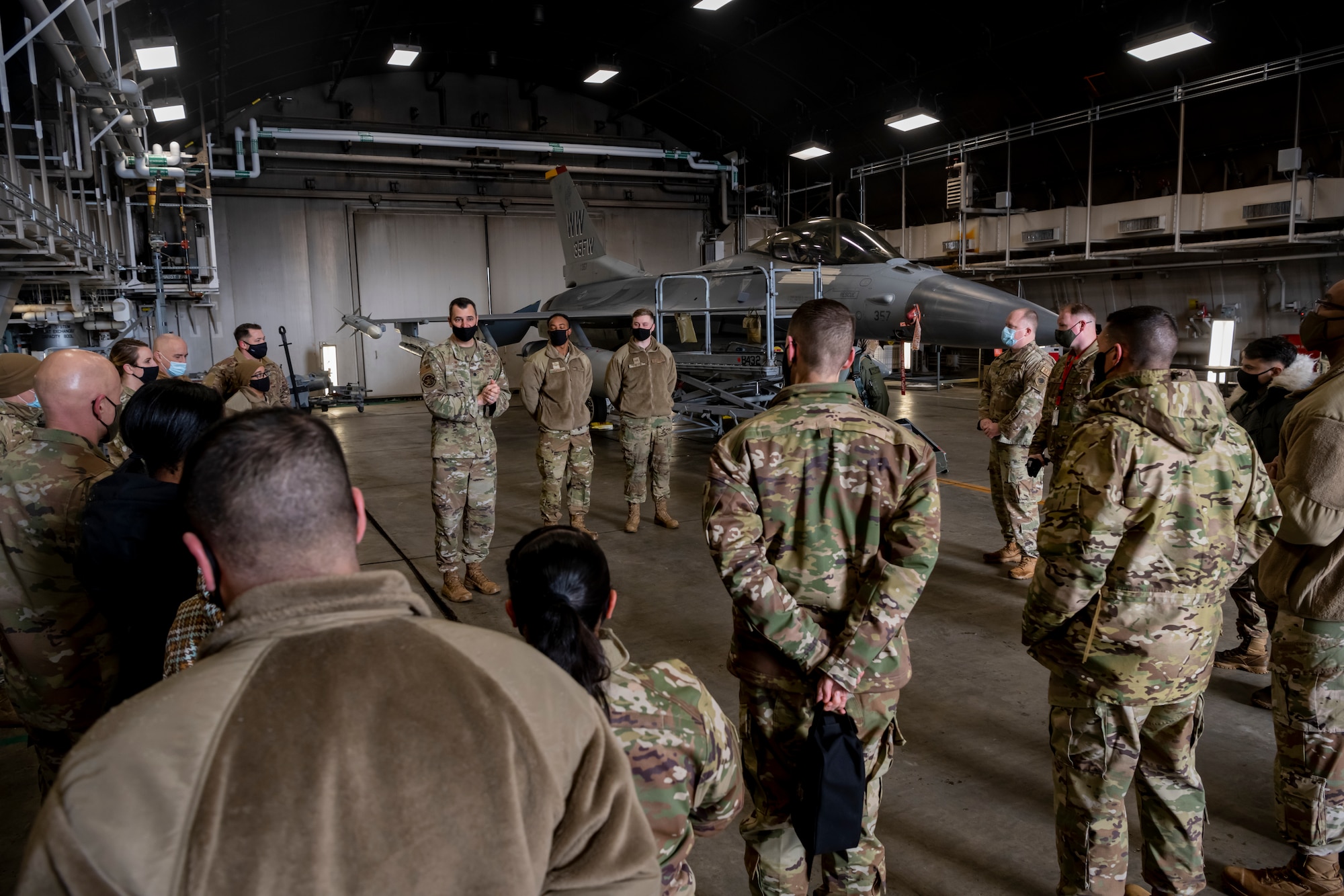 Airmen at an Dedicated Crew Chief award ceremony.