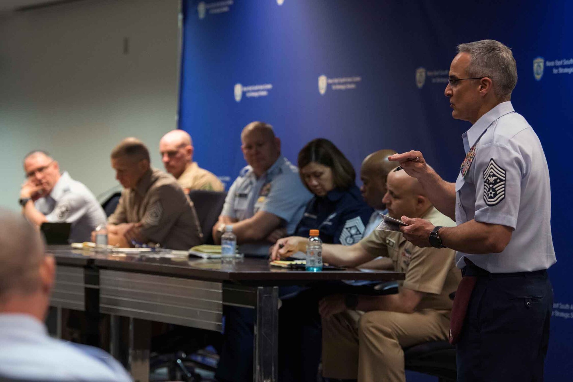 Senior Enlisted Advisor to the Chairman Ramón "CZ" Colón-López discusses the future of enlisted professional military education with the Defense Department’s senior enlisted advisors.