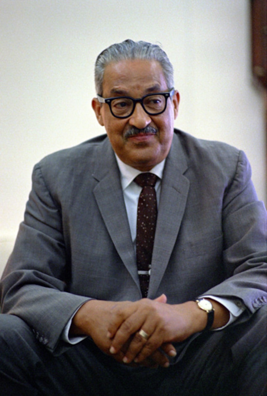An undated photograph of Supreme Court Justice Thurgood Marshall. Secretary of the Navy Carlos Del Toro announced on Feb. 25, 2022 that a future John Lewis-class replenishment oiler (TAO) ship will be named USNS Thurgood Marshall (T-AO 211) to honor the former Supreme Court Justice and civil rights activist.