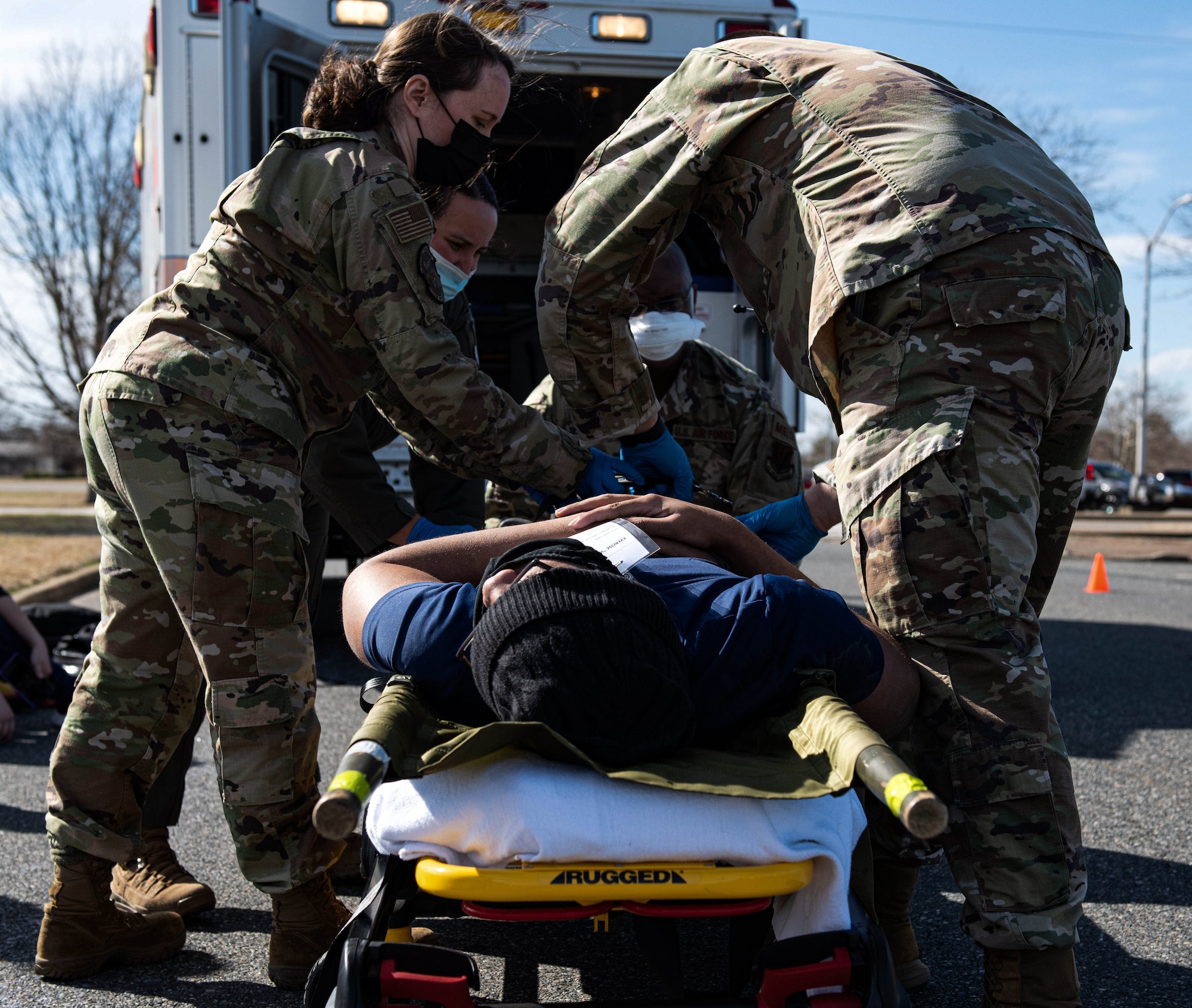 Members participate in an exercise.