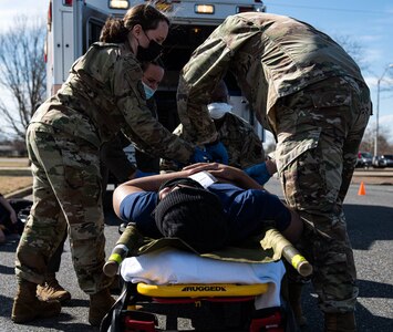 Members participate in an exercise.