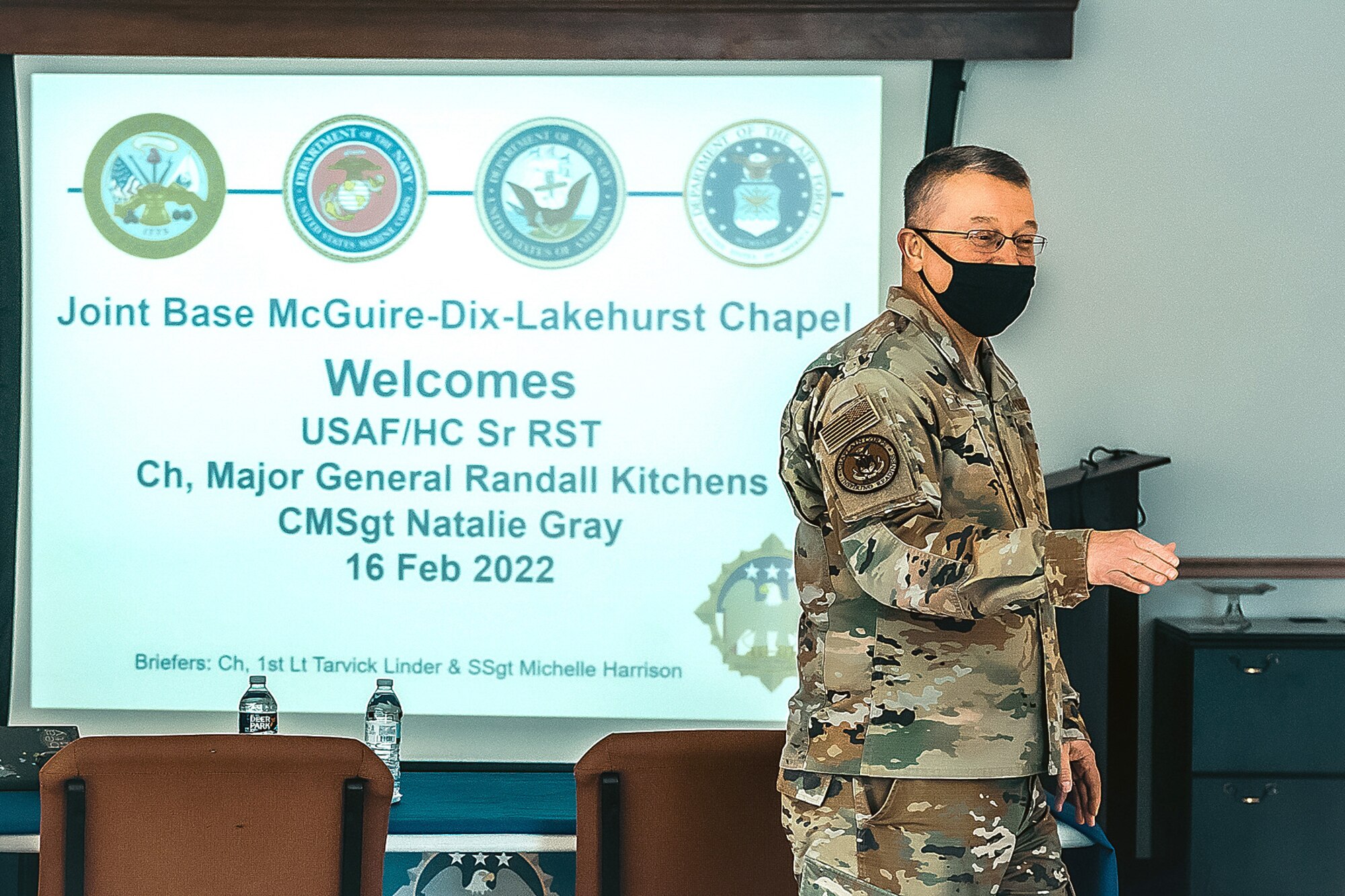 a photo of the Chief of Chaplains visiting JB MDL