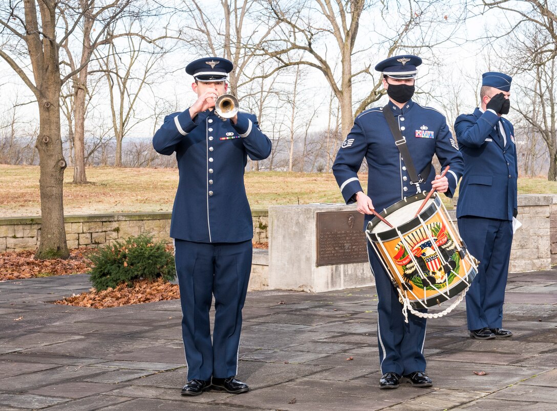Trumpet and Drummer at ceremony