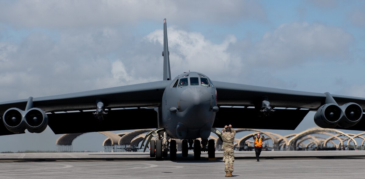 Bomber visits base