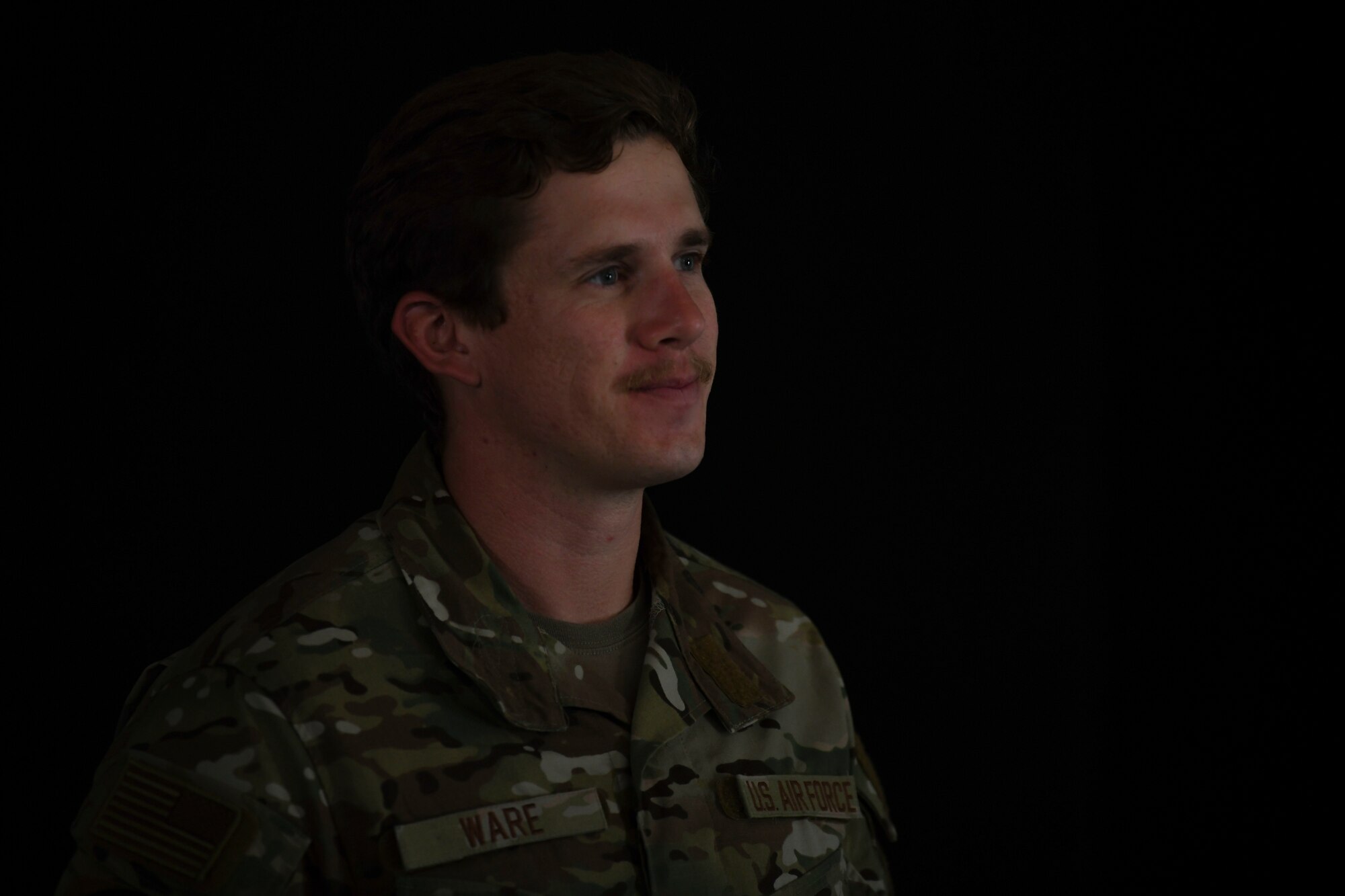 Senior Airman Cameron Ware, 82nd Expeditionary Rescue Squadron pararescuemen briefs during an international medical conference at Camp Lemonnier, Djibouti, Feb. 3, 2022. The 82nd ERQS serves as U.S. Air Forces Africa’s Personnel Recovery liaison, coordinating efforts between coalition and joint forces in East Africa, enhancing combatant commands Warfighter Recovery Network. (U.S. Air Force photo by Senior Airmen Ericka A. Woolever)