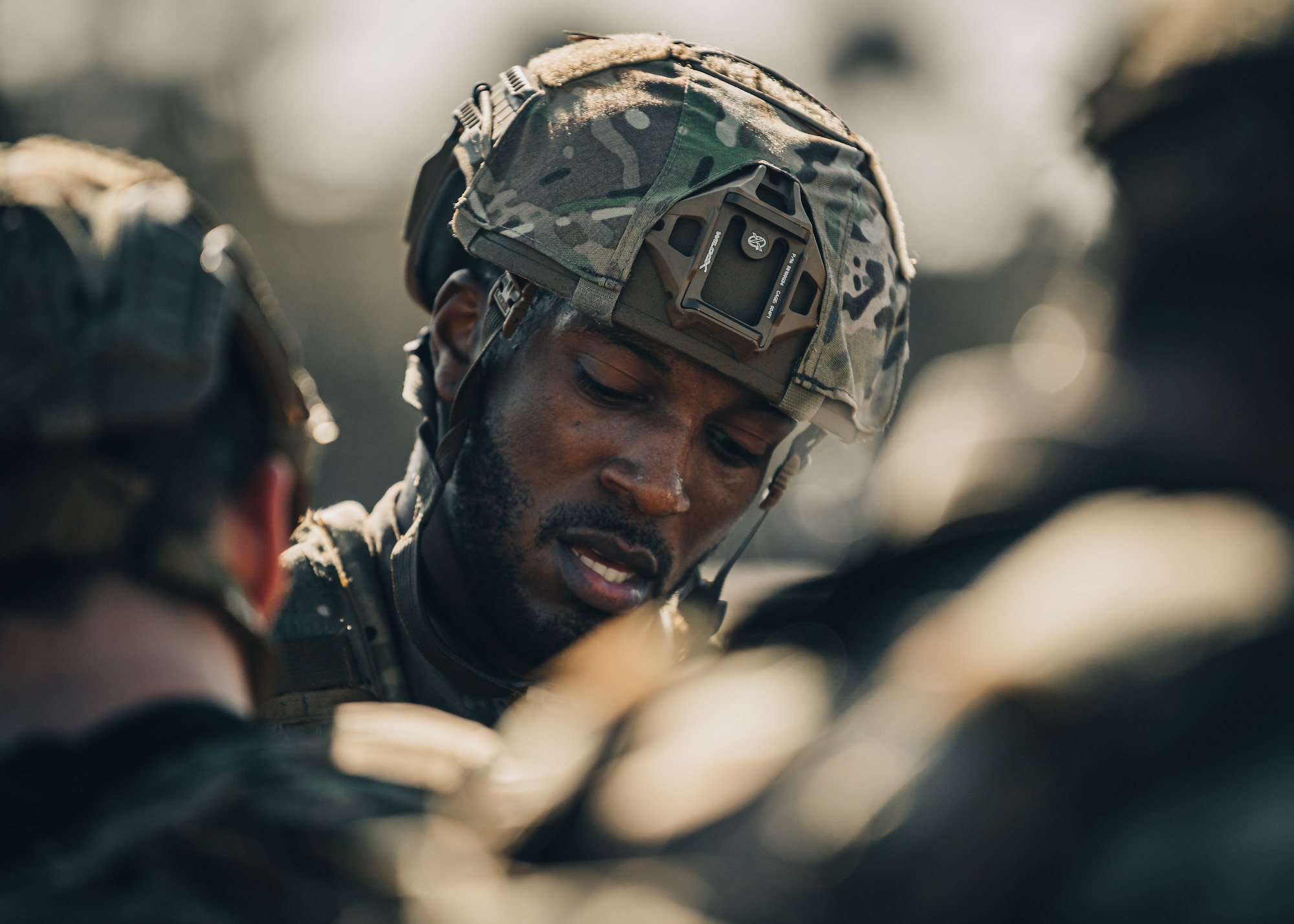 U.S. Air Force Staff Sgt. Quon Green, 6th Security Forces Squadron vehicle defender, exercises during Emergency Services Team tryouts at MacDill Air Force Base, Florida, Feb. 4, 2022.