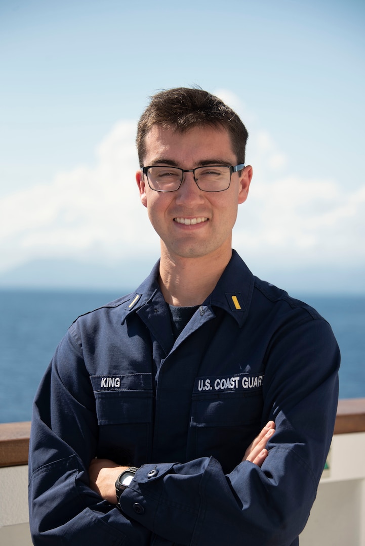 Ensign Spencer King assigned to the Coast Guard Cutter Stratton, received his commission in a very unique way.