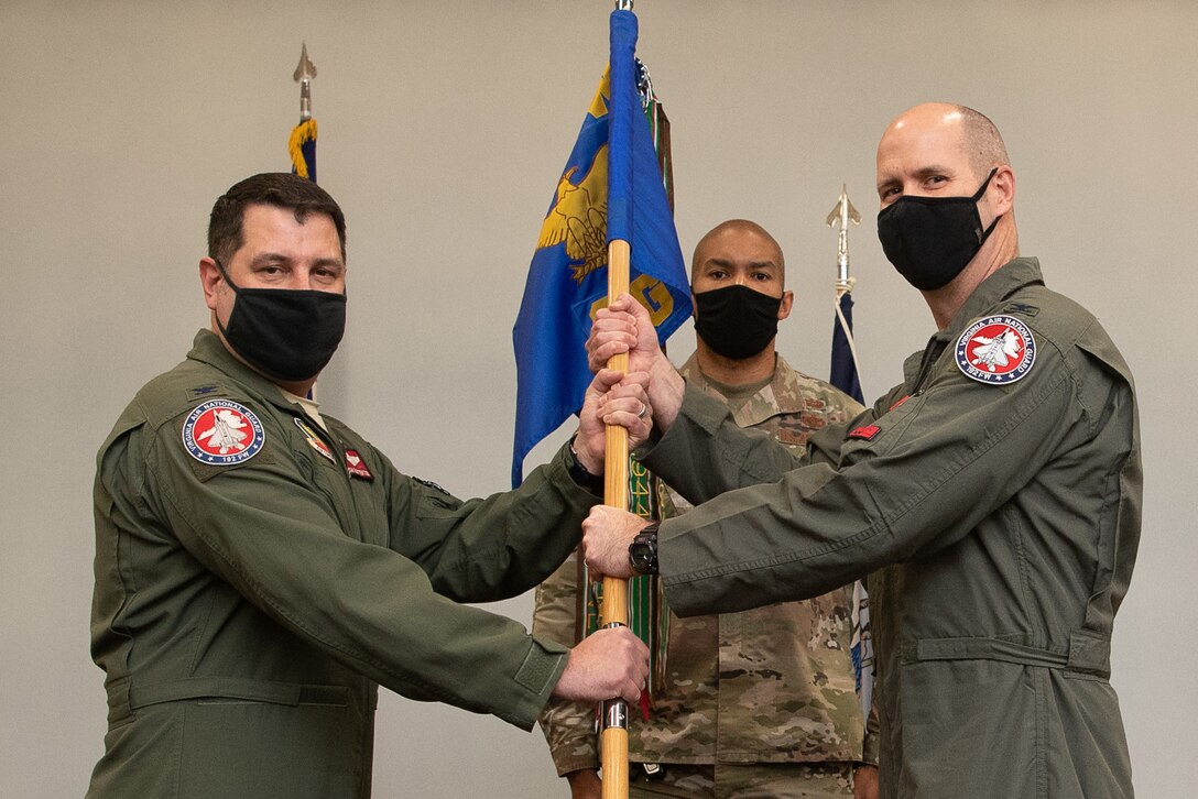 The 192nd Operations Group holds a change of command ceremony