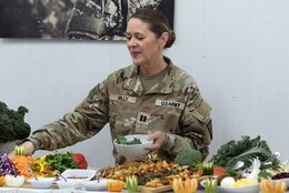 Army Captain gets food