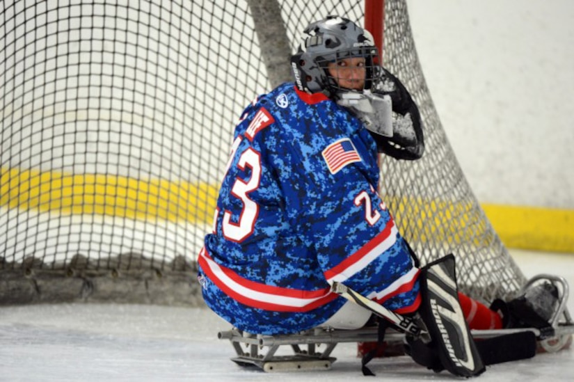 A hockey player is pictured.