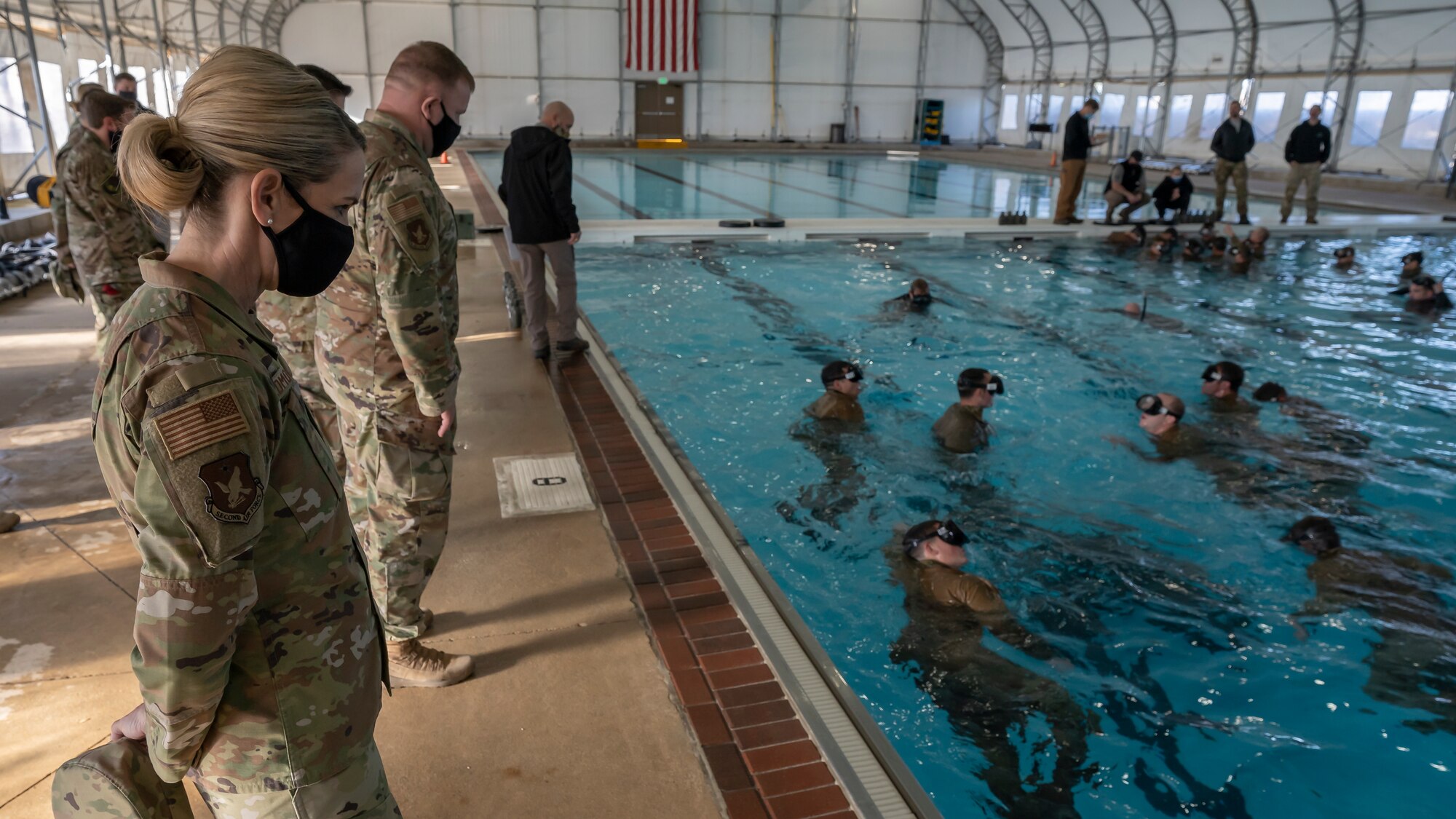 Leaders from 2nd Air Force, the 17th Training Wing, 81st
Training Wing and 82nd Training Wing gathered at the
Special Warfare Training Wing to observe how the SW
Training Group and Human Performance Support Group
leverages technological advances and research
capabilities to advance force development across AETC
training pipelines.