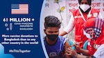Bangladesh Now Largest Recipient of U.S. COVID-19 Vaccine Donations with over 61 Million Total Doses
