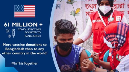 Bangladesh Now Largest Recipient of U.S. COVID-19 Vaccine Donations with over 61 Million Total Doses