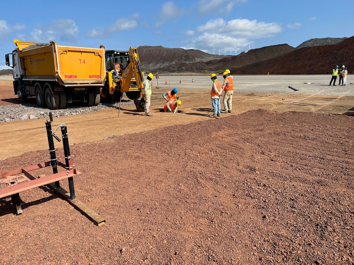 Construction workers on Ascension Island