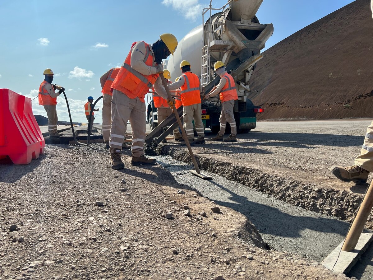 Construction workers on Ascension Island