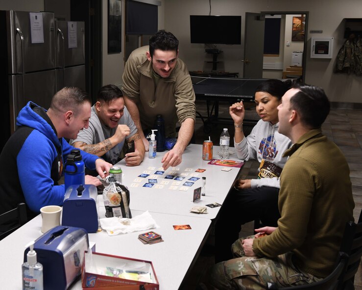 Airmen playing board games