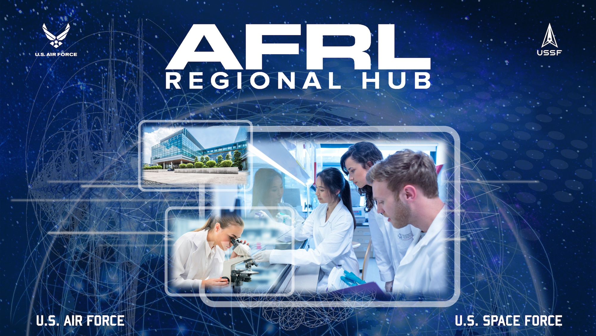 The Air Force Research Laboratory has selected two universities as partners in the creation of a new science and technology ecosystem that will also include both large and small businesses, other government agencies, and venture capitalists. The formation of the AFRL Regional Research Hub network is a pilot initiative, with the first part of the pilot covering the Mid-Atlantic and Midwest regions, with expansion to other regions possible in the future. AFRL will partner with Cornell University in Ithaca, New York, to lead the AFRL Regional Research Hub – Mid-Atlantic, and Purdue University in West Lafayette, Indiana to lead the AFRL Regional Research Hub – Midwest. (U.S. Air Force illustration/Randy Palmer)