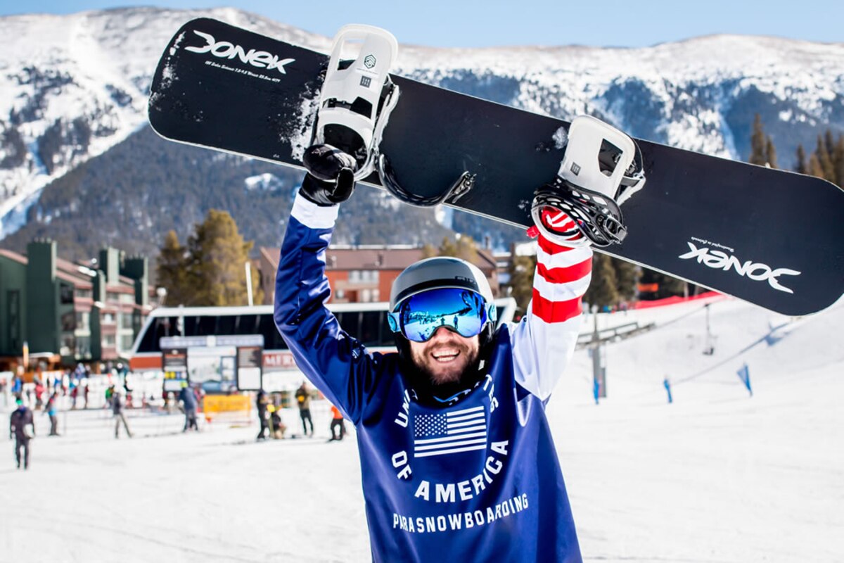 A snowboarder is pictured.