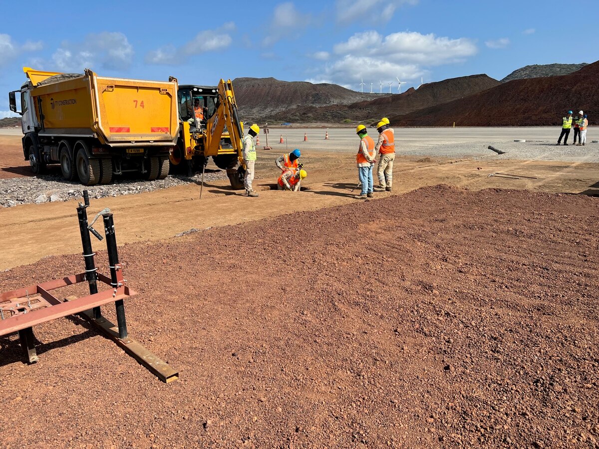 Construction workers on Ascension Island