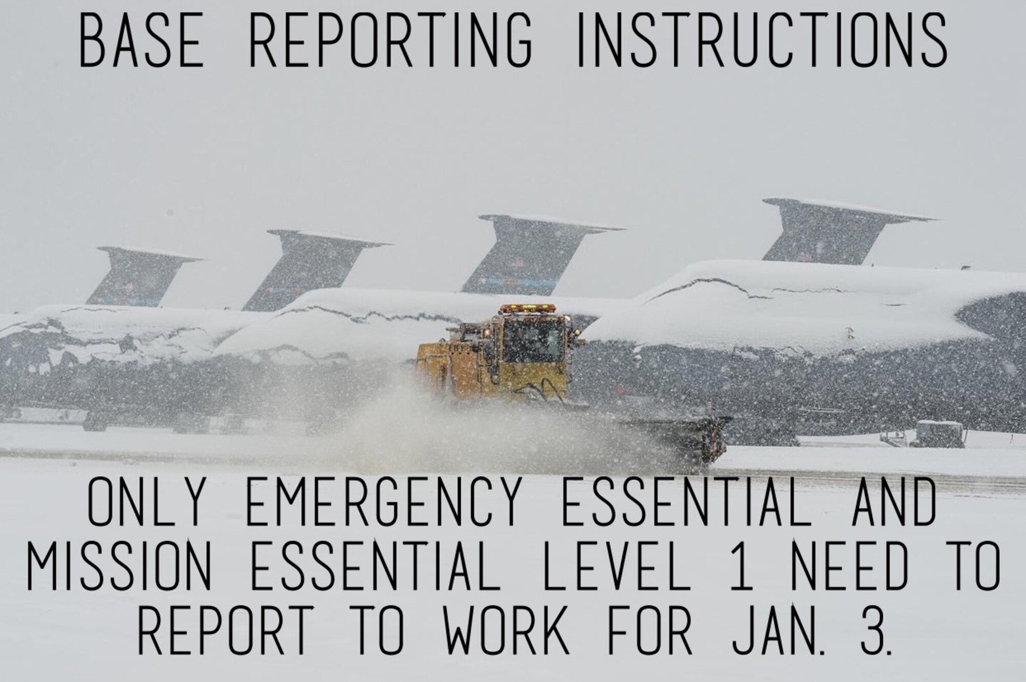 Base reporting instructions for Jan 3