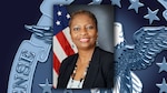 Head and shoulders image of a black women in front of the DLA and US flags