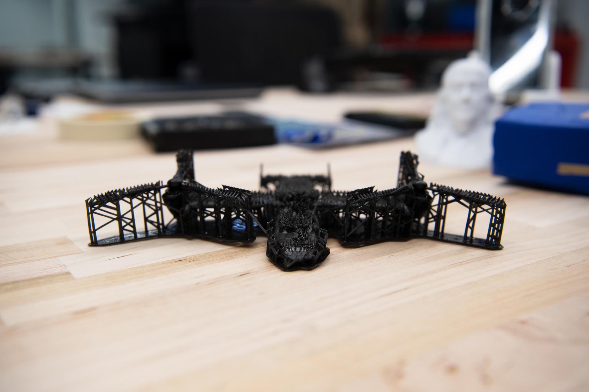 Students at the HSU Innovation Institute create a model of a CV-22 Osprey near Hurlburt Field, Florida, July 19, 2021. The HSU Innovation Institute offers a diverse set of science, technology, engineering and mathematics opportunities to youth, businesses and individuals throughout the community. (U.S. Air Force photo by Staff Sgt. Sara Voigt)