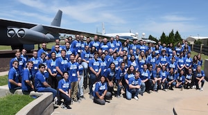 Student interns participating in the Air Force’s Premier College Intern Program pause for a photo at the Maj. Charles B. Hall Memorial Air Park after touring Tinker Air Force Base, Okla., in June 2019. PCIP is designed to attract high-caliber candidates currently enrolled full time in college who are seeking a career with the Air Force Civilian Service. The Air Force Life Cycle Management Center Contracting Directorate - Operating Location Hanscom has been allocated six PCIP internships for fiscal year 2022 for placement in their operational contracting division. (U.S. Air Force photo by Ron Mullan)