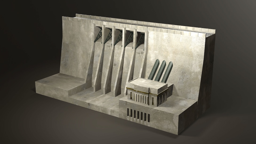 Gravity Dam 3D Model