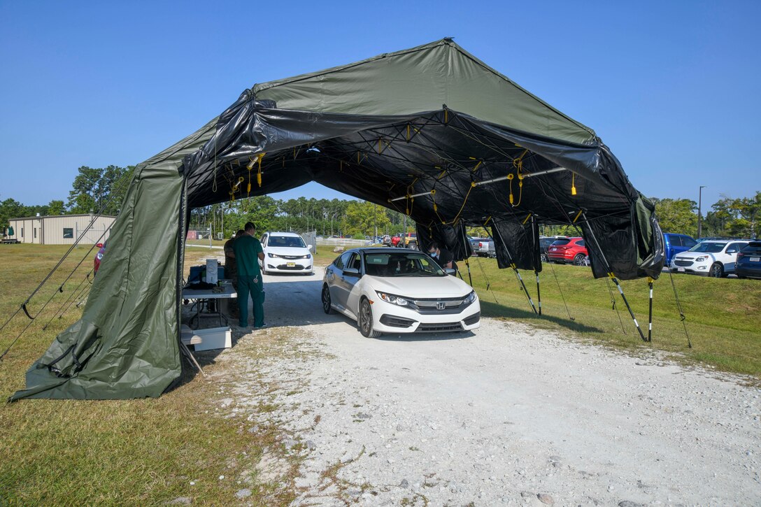 COVID-19 Testing Tent at Naval Medical Center Camp Lejeune.