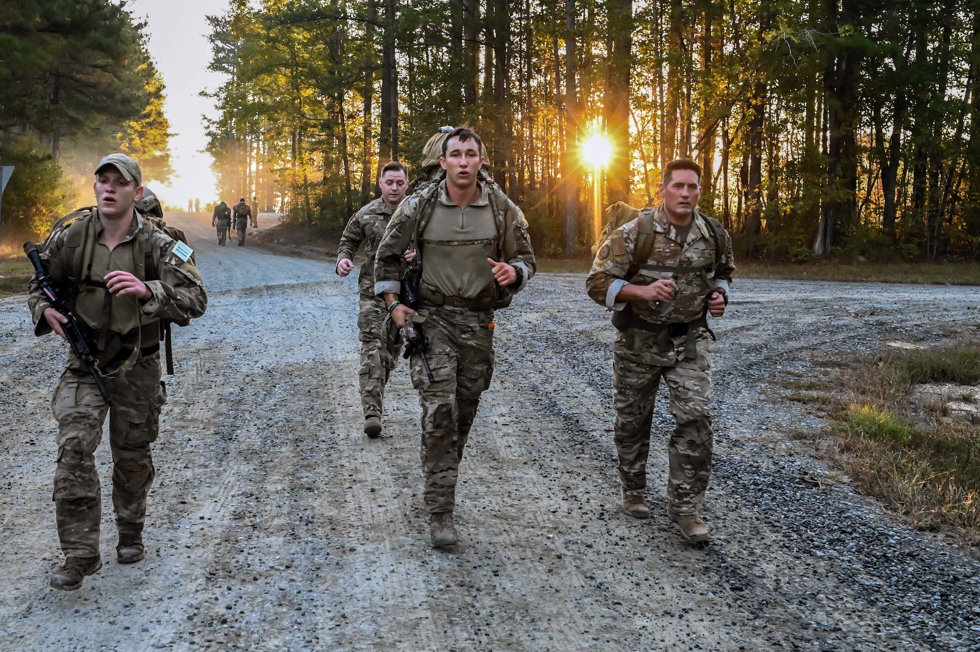 Tactical air control party Airmen complete the last of their 12-mile hike
