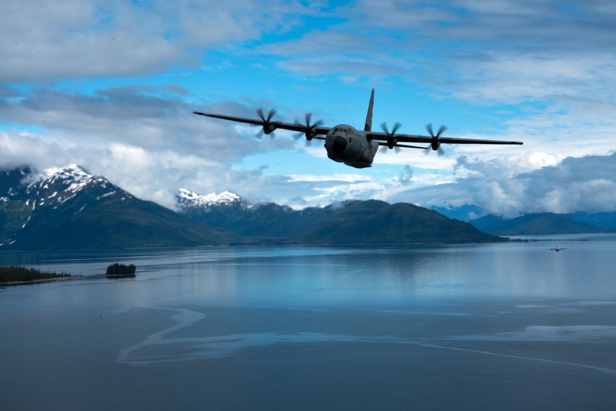 A C-130J Super Hercules assigned to the 815th Airlift Squadron takes part in exercise Arctic SWAT
