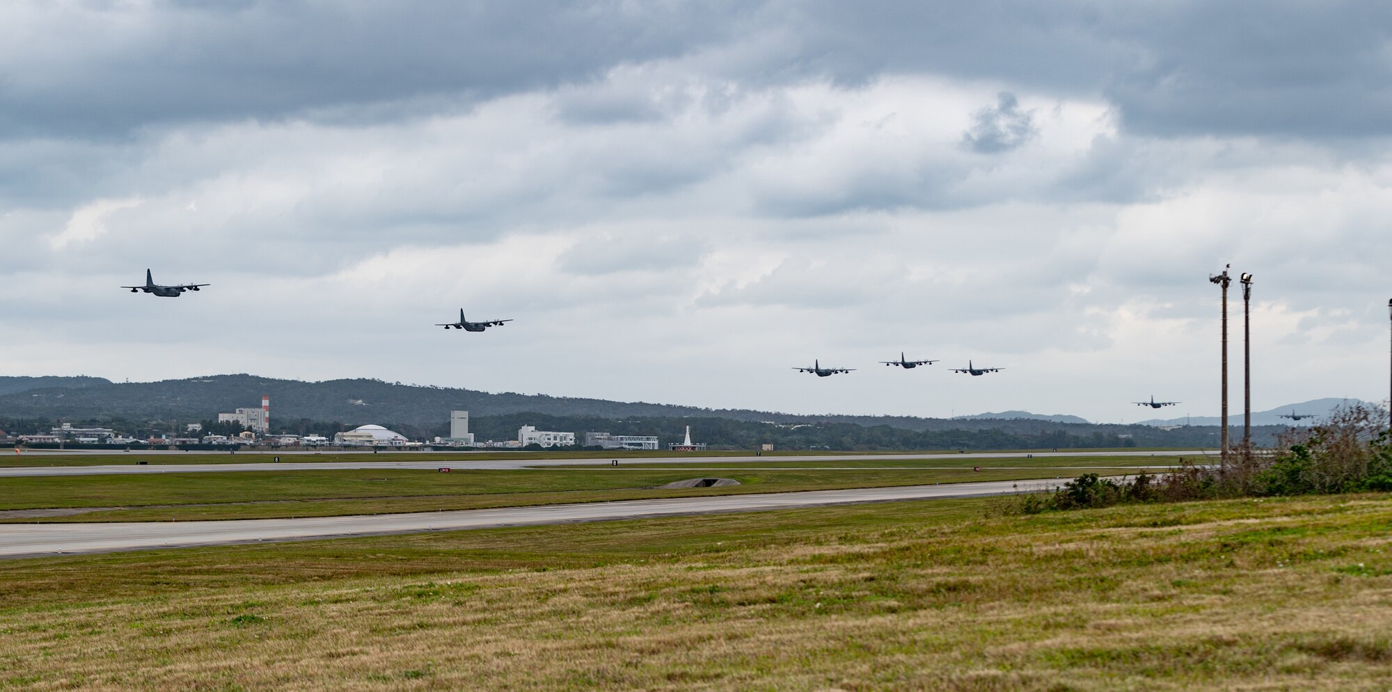 Planes fly over Kadena.