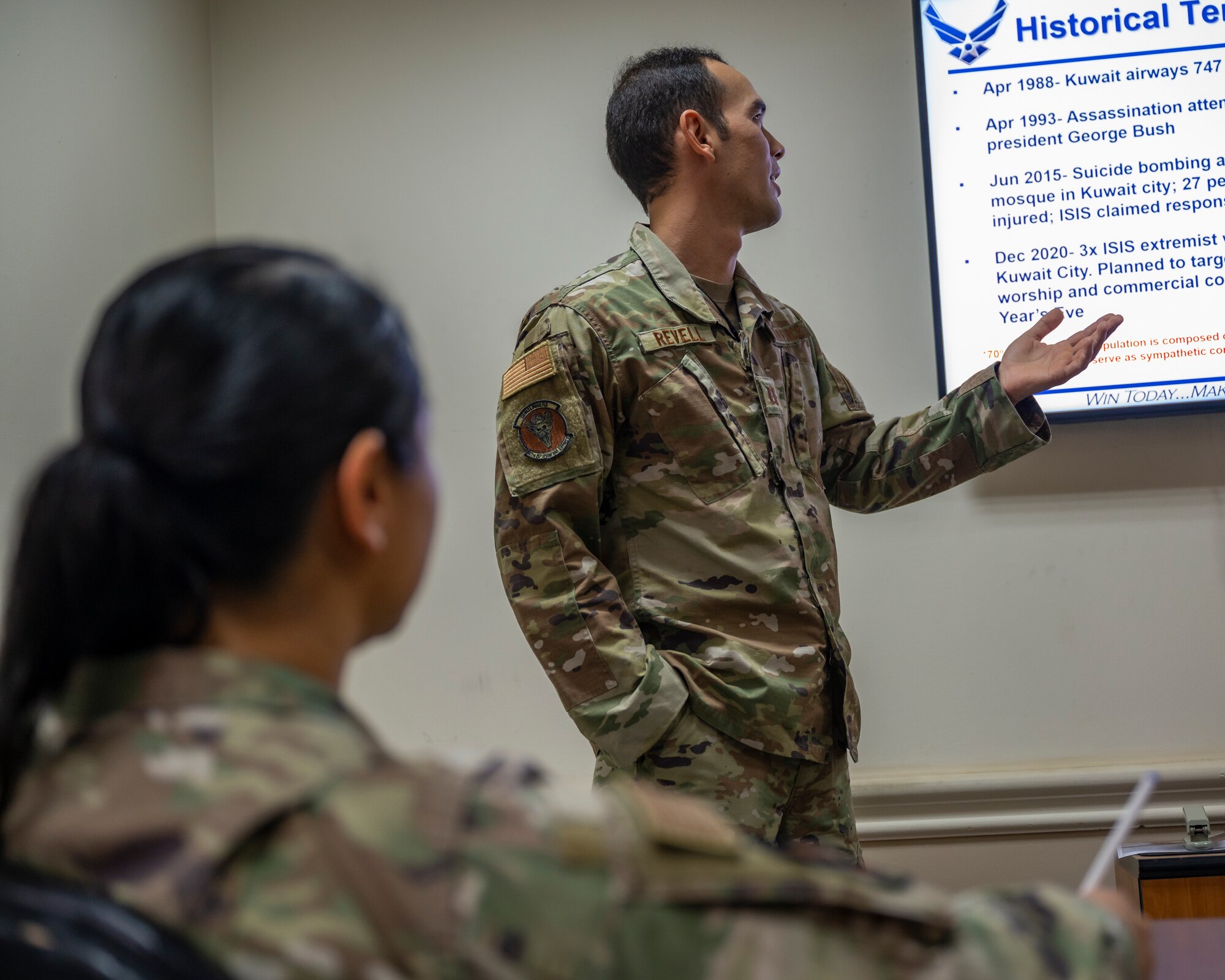 The 407th EOSS Intelligence flight analyzes data on activity around the area of responsibility and ensures commanders are equipped with appropriate knowledge to assess threats in theater.